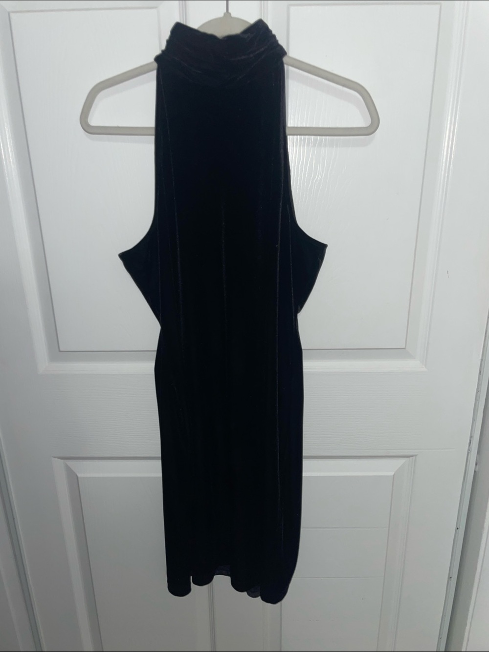 1. State Black Velvet High-Neck Midi Dress